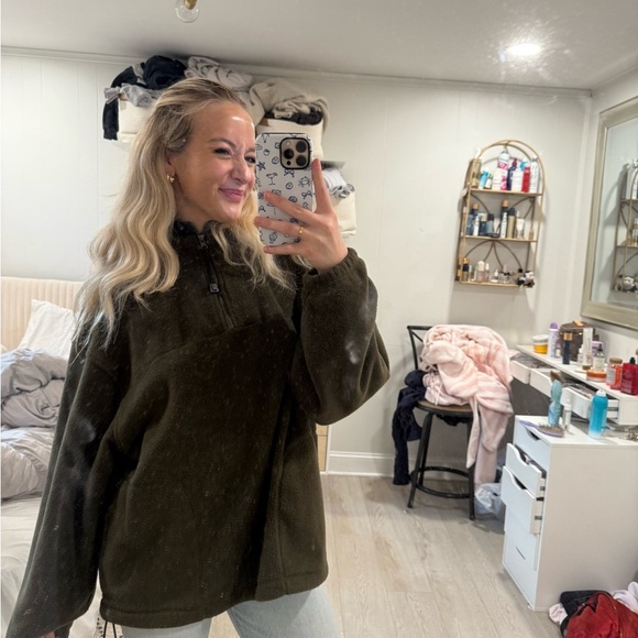 navy green fleece L - Picture 11 of 14